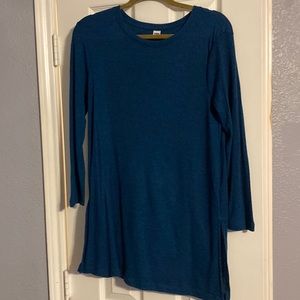 Old Navy Teal ribbed long sleeve top. Size large.
